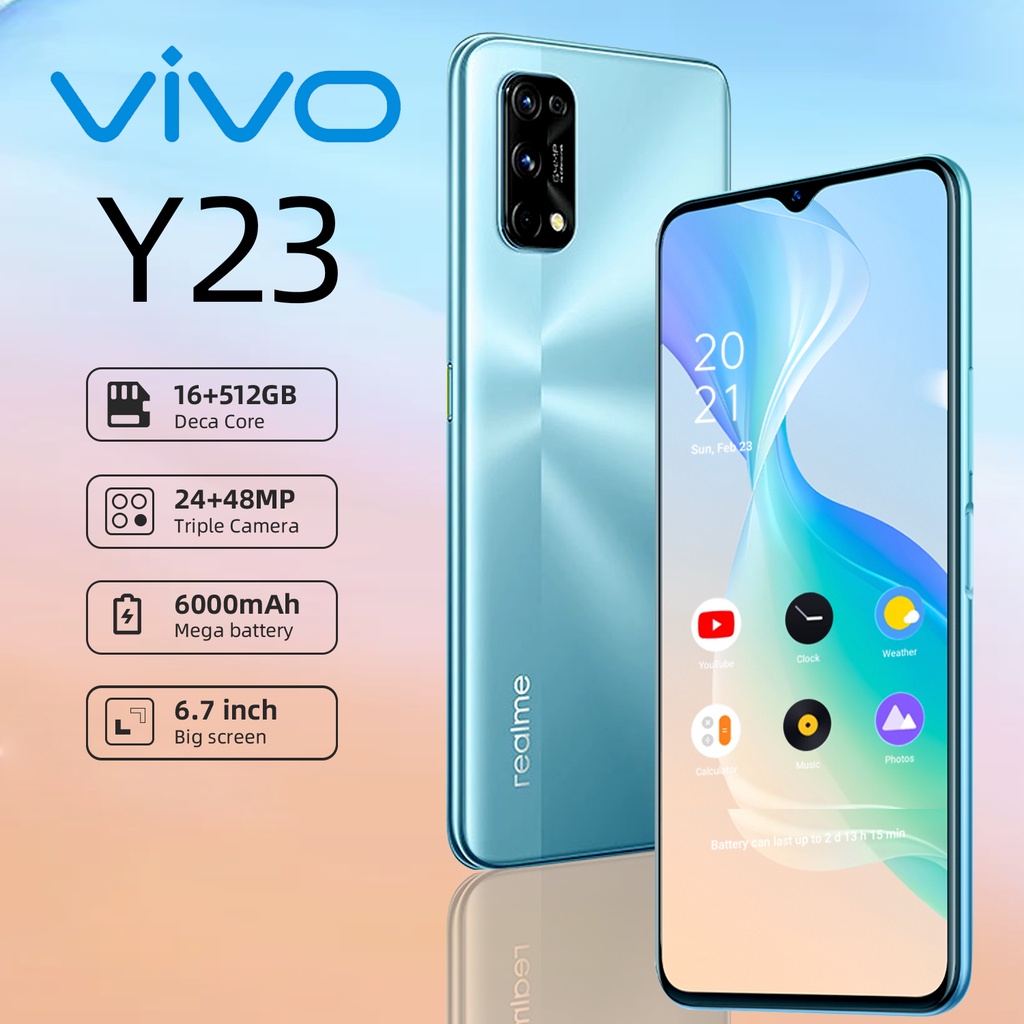 ภาพหน้าปกสินค้าโทรศัพท์มือถือ vivo Y23 โทรศัพท์ 12GB รอม512GB โทรศัพท์ 2022 ใหม่ล่าสุด โทรศัพท์ราคาถูก 5G SmartPhone การรับประกัน 1 ป จากร้าน yltfuk_bel บน Shopee