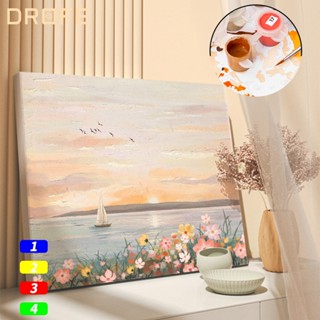 Drofe 【40X50 ซม.】ภาพวาดสีน้ํามันอะคริลิค ระบายสีตามตัวเลข บนผ้าใบ พร้อมกรอบ Diy สําหรับผู้ใหญ่ เด็ก ตกแต่งบ้าน ของขวัญ