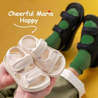 Cheerful Mario รองเท้าแตะชายหาด พื้นนิ่ม กันน้ํา กันลื่น แฟชั่นฤดูร้อน สไตล์เกาหลี สําหรับเด็กผู้ชาย และเด็กผู้หญิง