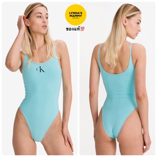 พร้อมส่ง SW8 ชุดว่ายน้ำวันพีช Calvin Klein Scoop back one piece swimsuit สี Soft Turquoise