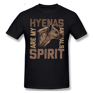 เสื้อยืดสีพื้น สัตว์ย้อนยุค Hyena Tshirt ผู้ชายจิ๋วฝ้ายแอฟริกันสัตว์ป่าคนรักขนนกเสื้อยืดแขนสั้นด้านบนชุดเขา