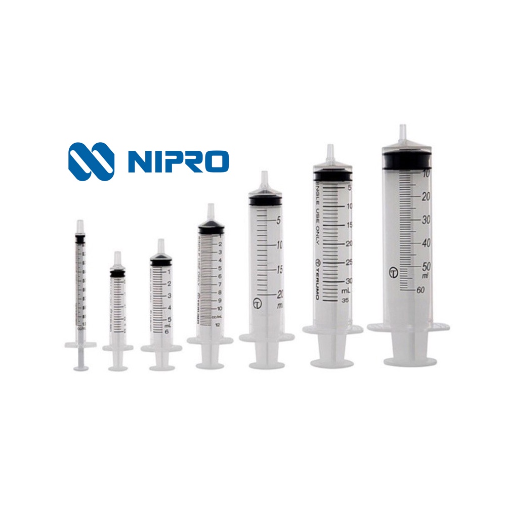 ภาพหน้าปกสินค้าNipro Syringe Without Needle กระบอกฉีดยา ไม่มีเข็ม จำนวน 1 ชิ้น ขนาด 1 ml / 3 ml / 10 ml / 20 ml / 50 ml
