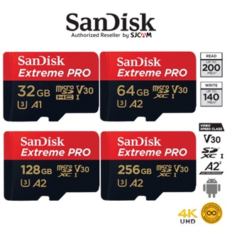 ภาพหน้าปกสินค้าSanDisk Extreme Pro Micro SD Card SDHC 32GB SDXC 64GB 128GB 256GB Speed R/W 200/140MB/s (SDSQXCD) เมมโมรี่ การ์ด Gopro8 Gopro9 Drone ที่เกี่ยวข้อง