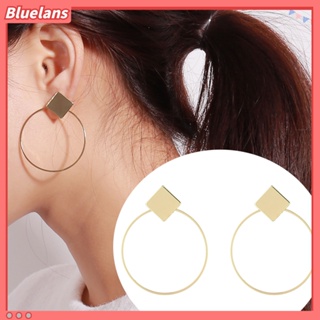 【Bluelans】Fashion Geometry Diamond Women Ear Hoop Travel Club Jewelry Round Earrings Gift