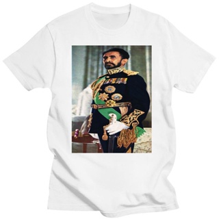 เสื้อยืดสไตล์เกาหลี เสื้อผ้าบุรุษจักรพรรดิ Haile Selassie เอธิโอเปียจักรพรรดิ Selassie เอธิโอเปียเสื้อยืดเสื้อยืดคุณภาพส