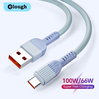 Elough สายชาร์จ USB Type C 2.4A 6A ชาร์จเร็ว หลากสีสัน