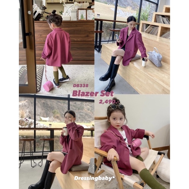 db338-blazer-set-เสื้อเบลเซอร์สีชมพู-คู่แม่ลูก