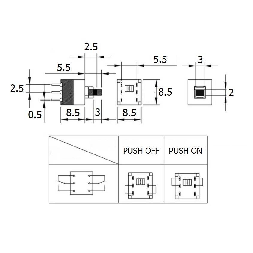สวิทช์-กด-ปุ่มกด-push-button-tact-switch-6-ขา-ขนาด-8-5x8-5x14mm-td6p-a-1-ตัว