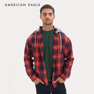 American Eagle Super Soft Hooded Flannel Shirt เสื้อเชิ้ต ผู้ชาย ผ้าแฟลนเนล ฮู้ด  (EMSH 015-5873-600)
