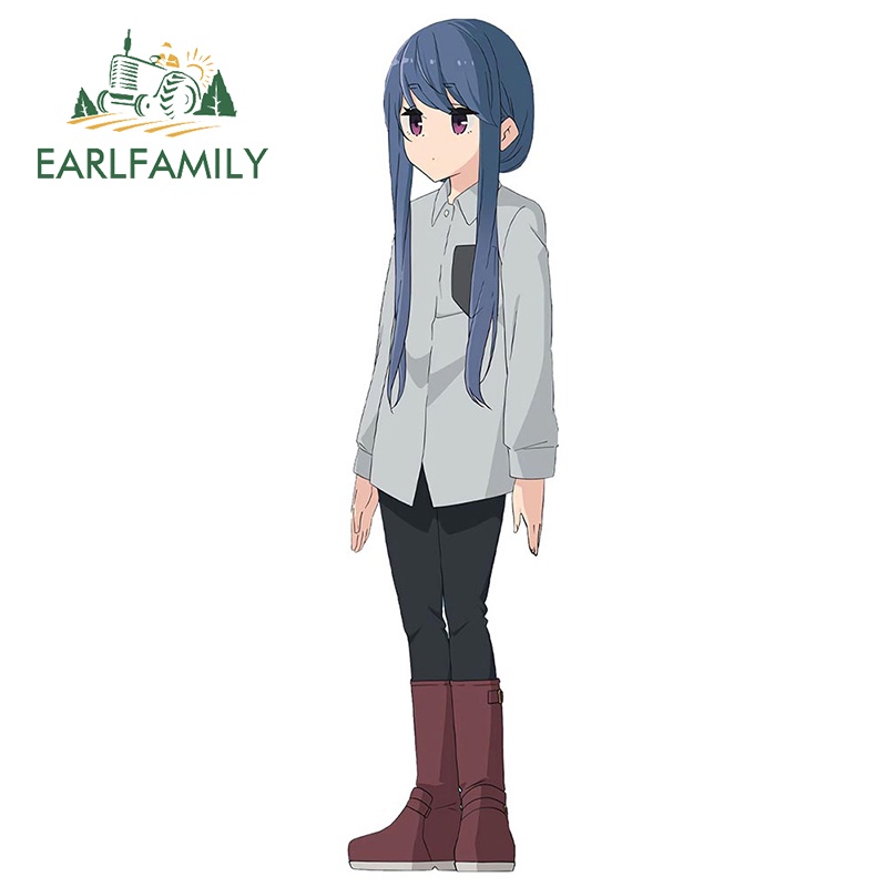 earlfamily-สติกเกอร์ไวนิล-กันน้ํา-ลายการ์ตูนอนิเมะ-yuru-camp-ขนาด-13-ซม-x-3-2-ซม-สําหรับตกแต่งรถยนต์-diy