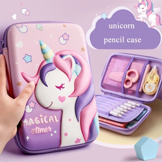  🖊️pencil box🖊️Kawaii กระเป๋าดินสอ Eva ลายยูนิคอร์น 3D ขนาดใหญ่ สําหรับเด็กผู้หญิง ใส่เครื่องเขียน โรงเรียน