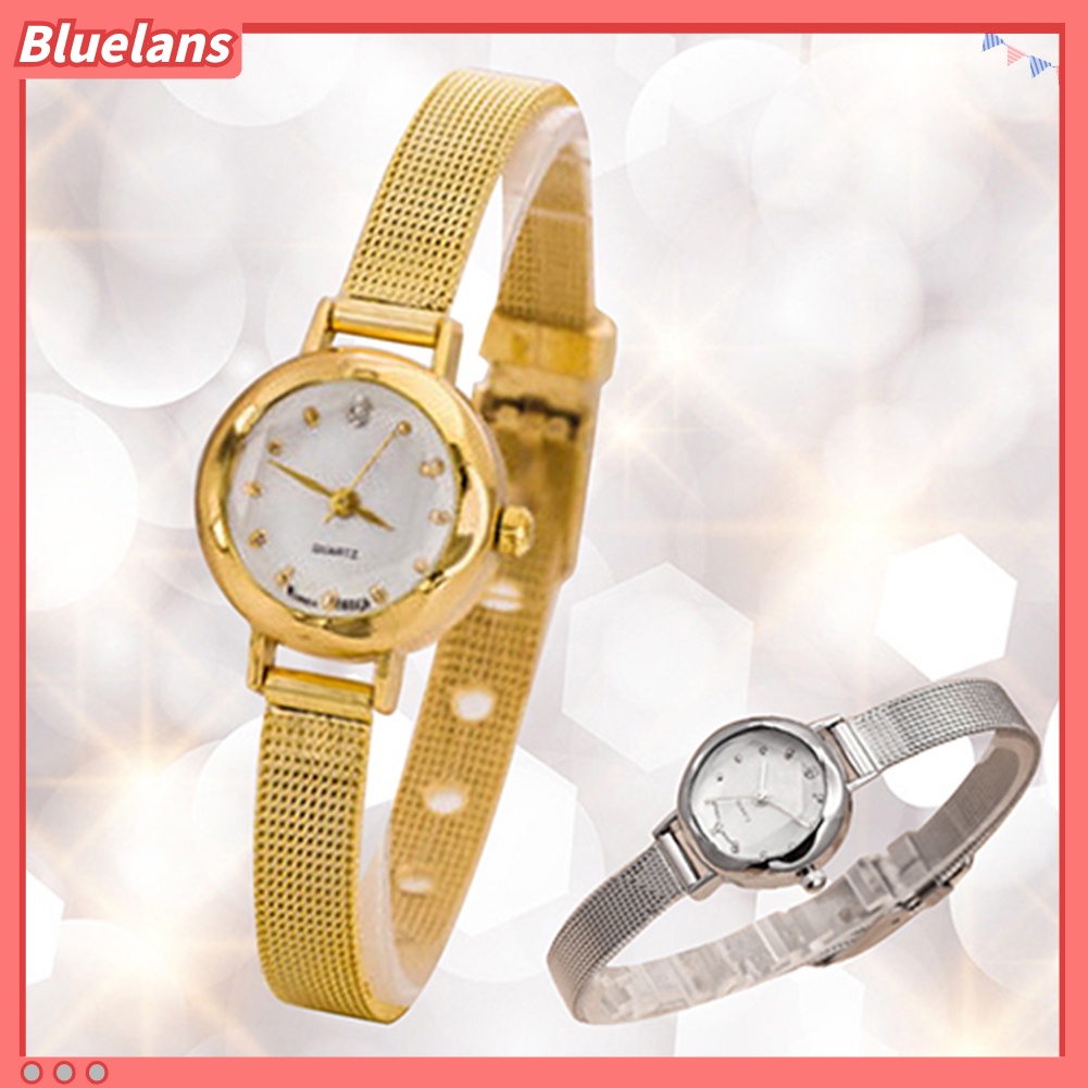 นาฬิกาข้อมือผู้หญิง-นาฬิกาข้อมมือสายอัลลอยสีทอง-dial-quartz