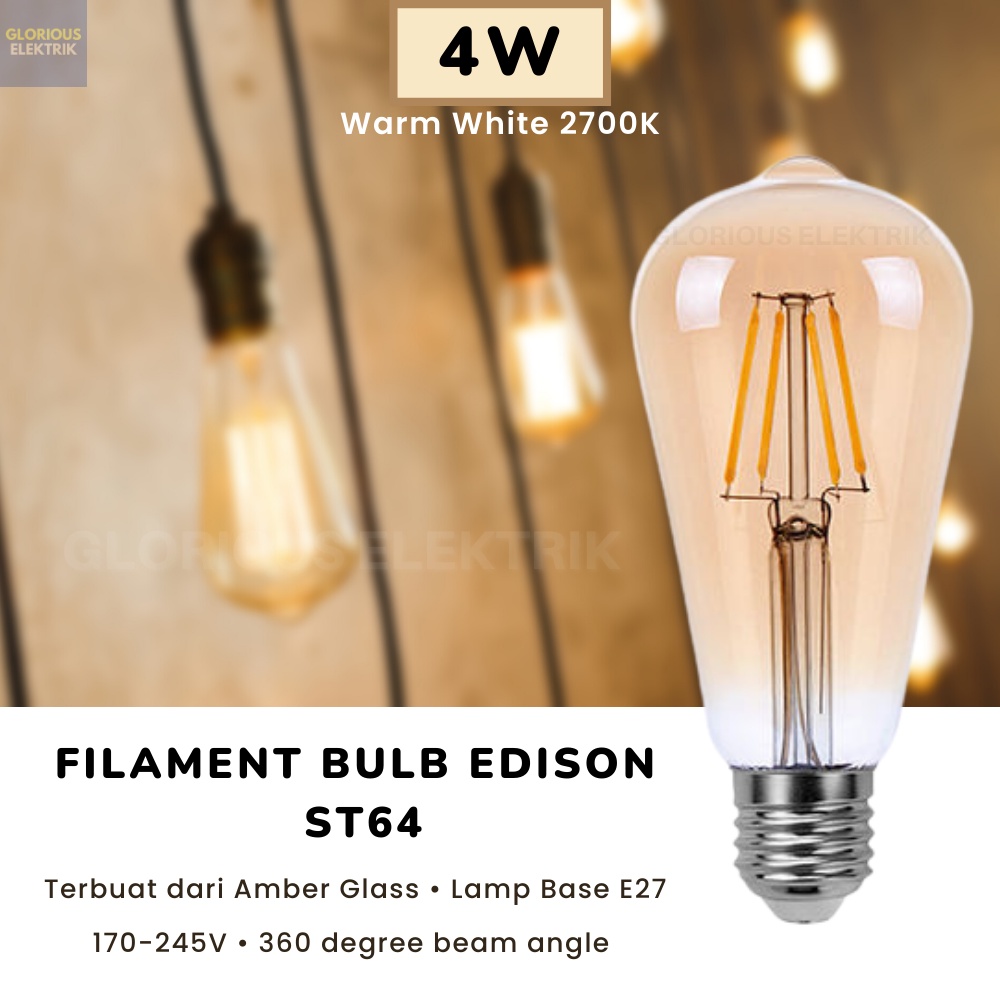 หลอดไฟ Led เส้น Edison Cafe ST64 4 วัตต์ | Shopee Thailand