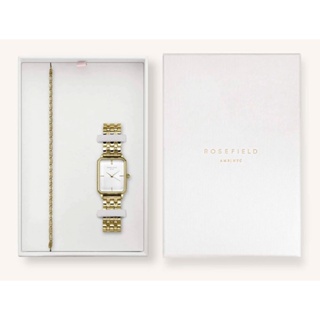 Rosefield (โรสฟิลด์) นาฬิกาผู้หญิง Octagon Gold Gift Set ระบบควอตซ์ สายสแตนเลสสตีล ขนาดตัวเรือน 22x35 มม.