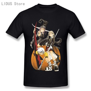 เสื้อยืดไม่ต้องรีด แฟชั่นกราฟิกเสื้อยืดการ์ตูนอะนิเมะ Soul Eater ฟักทองคลาสสิกแขนสั้นลําลองผู้ชาย O-Neck 100% เสื้อยืดผ้