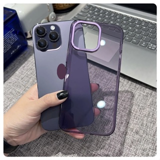 เคสโทรศัพท์ใส iPhone 14 Pro max Plus 13 Pro max ใส กันกระแทก เคสกันกระแทก ความงาม กรอบกล้อง โลหะ ป้องกัน เคส PC แข็ง ป้องกันฝุ่น รู