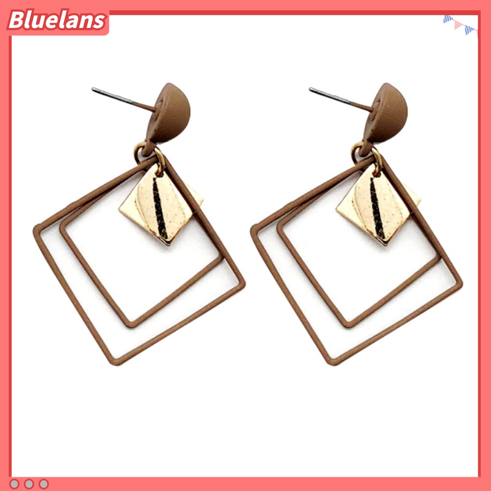 bluelans-fashion-women-double-rhombus-alloy-long-pendant-eardrop-earrings-party-jewelry
