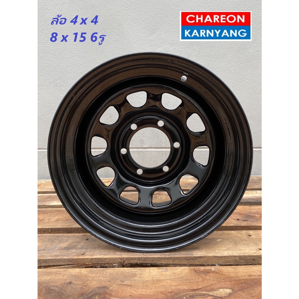 ล้อ 4x4 ขนาด 8x15 นิ้ว 6รู CB108 Black Offset -25 จำนวน *1วง* (1วงต่อ ...