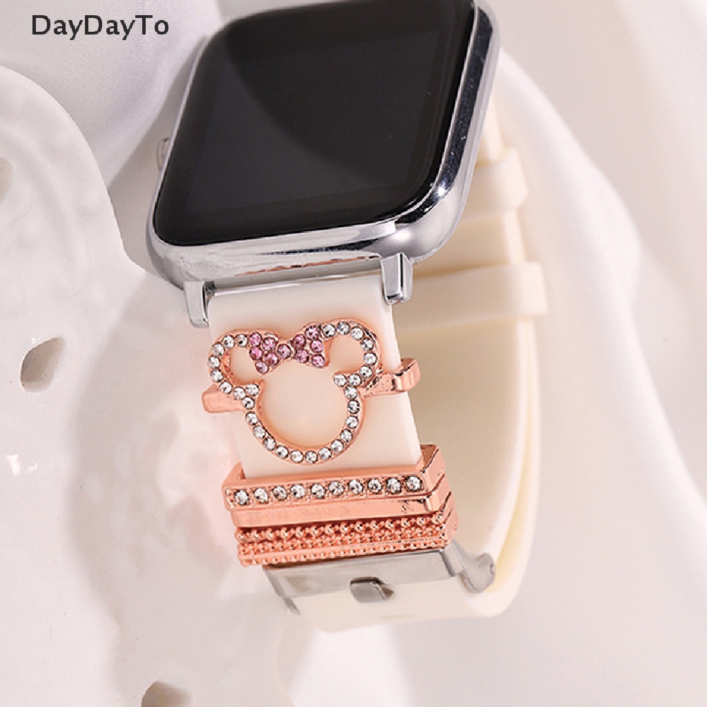 daydayto-สายนาฬิกาข้อมือซิลิโคน-ฝังเพชร-ลายการ์ตูน-hello-kitty-1-ชุด-สําหรับ-apple-watch