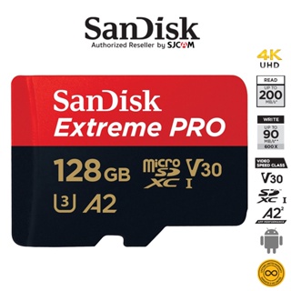 SanDisk Extreme Pro microSD 128GB ความเร็ว อ่าน 200MB/s เขียน 90MB/s (SDSQXCD-128G-GN6MA) เมมโมรี่ การ์ด แซนดิส ใส่ Gopro11 & MAX