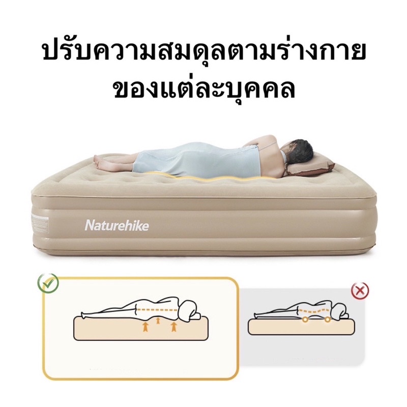 พร้อมส่ง-naturehike-เบาะนอน-หนา35cm-พร้อมเครื่องปั้มลม6000mah