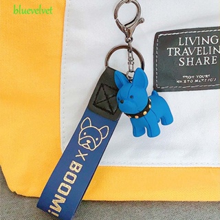 Bluevelvet พวงกุญแจ จี้การ์ตูนสุนัขต่อสู้ สไตล์ฝรั่งเศส สร้างสรรค์ สําหรับผู้หญิง
