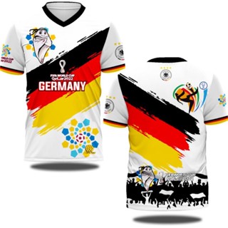 เสื้อกีฬาแขนสั้น ลายทีมชาติฟุตบอล Germany fiva world cup ชุดเยอรมนี