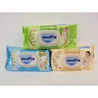 (80+20 แผ่น)molfix NATURAL BABY WIPES โมลฟิกซ์ เนเชอรัล เบบี้ ไวพส์ ทิชชู่เปียกอเนกประสงค์มี 3 สูตร(ปริมาณสุทธิ100แผ่น)