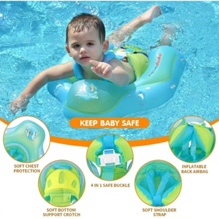 แหวนว่ายน้ำ ลอยคอ ลอยปรับ Canopy Pelampung เด็กวัยหัดเดินลอย เด็กลอย อุปกรณ์สระว่ายน้ำ Circle Bath Inflatable Ring