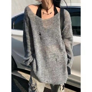เสื้อโค้ท ผ้าถัก น้ําหนักเบา ทรงหลวม สีตัดกัน เหมาะกับฤดูร้อน สําหรับผู้หญิง