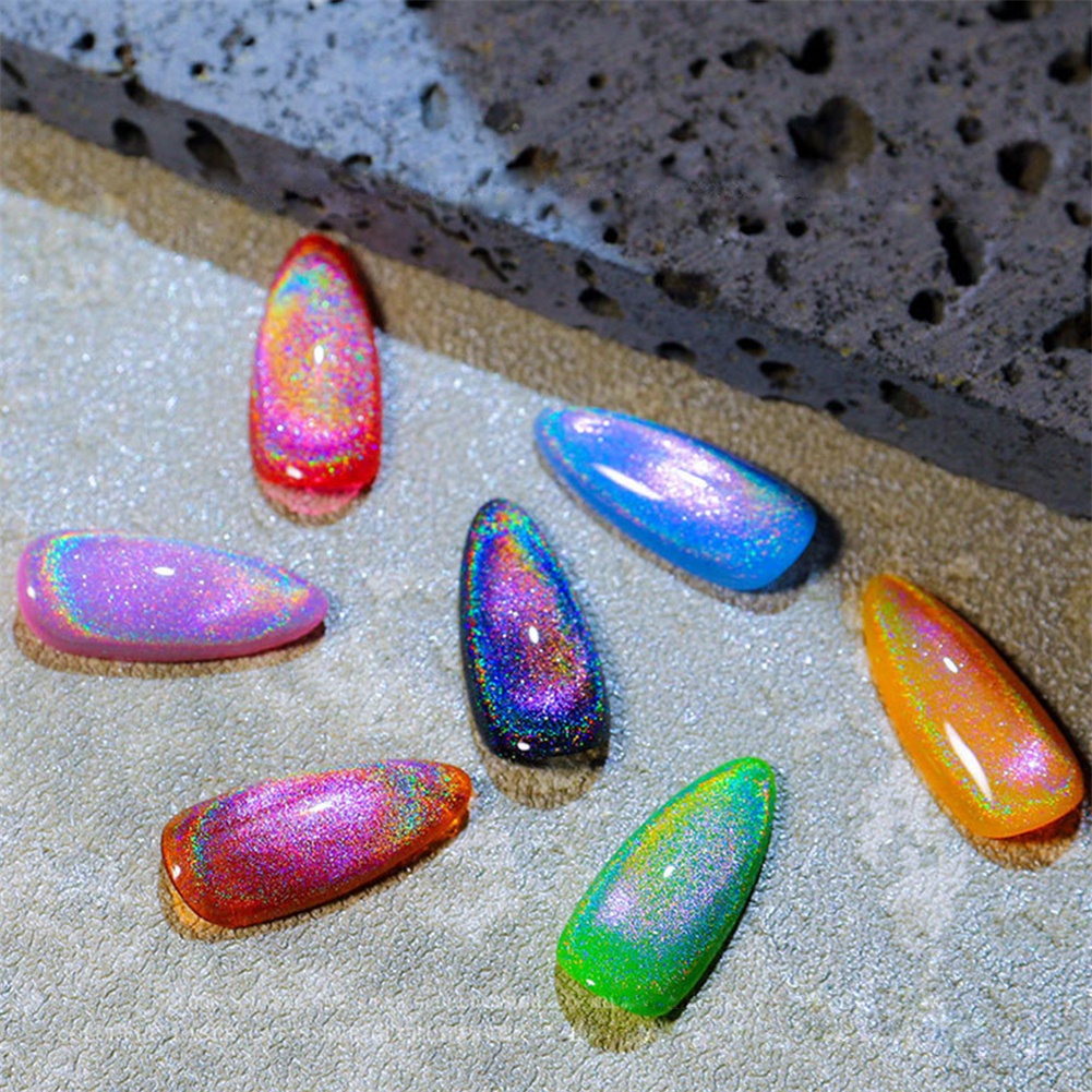 ร้อนแรง-7ml-uv-gel-polish-rainbow-cat-eye-gel-polish-winter-สีสันสะท้อนแสง-glitter-universal-nail-polish