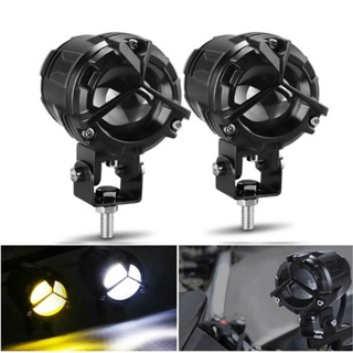 2Pcs 90W LED Motorcycle Headlights Spotlights White Yellow Hi/Lo Fog Lamp Driving Lights Auxiliary Lights for Car Offroa