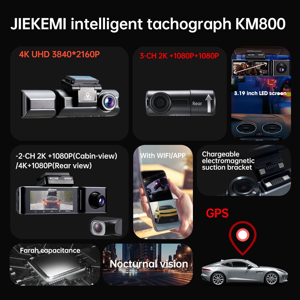 jiekemi-km800-กล้องติดรถยนต์อัฉริยะ-dash-cam-4k-hd-night-view-front-interior-cam-dash-cam-140-องศามุมกว้าง