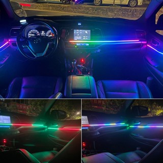 R RGB ไฟทั่วไป รถ ไฟ RGB ภายในรถ แถบไฟ อะคริลิค ไฟเบอร์ออปติคอล ไกด์ ไฟบาร์ DIY ตกแต่งภายในรถ ไฟโดยสาร