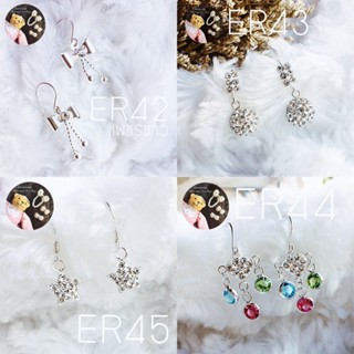 (S925) ต่างหูเงินแท้ ต่างหูเพชร CZ ตุ้มหูเงินแท้ Sterling Silver Earrings