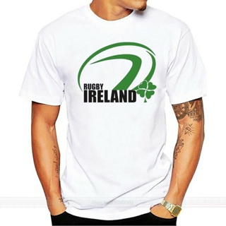 เสื้อยืดผ้าฝ้ายพิมพ์ลายแฟชั่น ใหม่ เสื้อยืดลําลอง แขนสั้น พิมพ์ลายทีมรักบี้ Irish Fan Lucky Clover Ireland สําหรับผู้ชาย