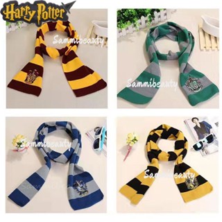 เครื่องแต่งกายคอสเพลย์ ผ้าพันคอ ผ้าถัก ลาย Harry Potter Hogwarts School Four Christmas พร้อมป้าย สําหรับปาร์ตี้ฮาโลวีน