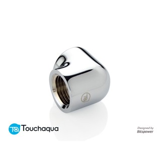 (2 PCS.) Touchaqua 90-Degree With Dual Inner G1/4" Extender Fitting (Glorious Silver)