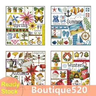 ♚พร้อมส่ง♚[boutique520.th] ชุดปักครอสสติตช์ 14CT สี่ฤดู DIY สําหรับตกแต่ง [Boutique]