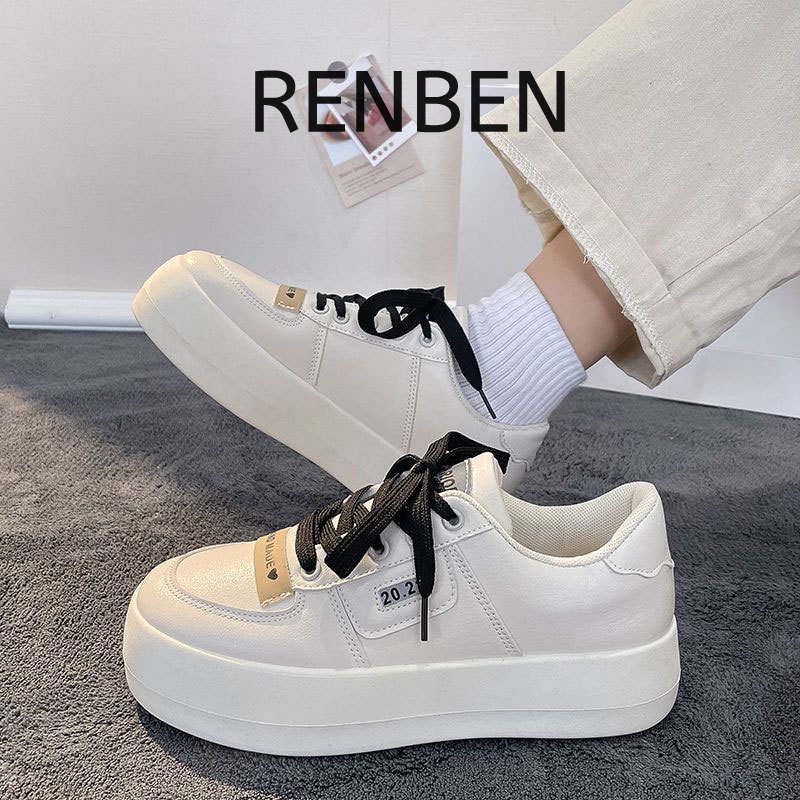 renben-รองเท้าแพลตฟอร์ม-ขนาดเล็ก-สีขาว-สําหรับผู้หญิง-นักเรียน