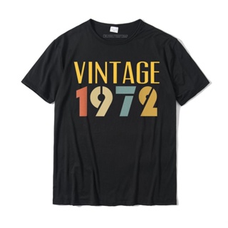 เสื้อยืดน่ารักๆ Vintage 1972 49 yaşında Bday 49th doğum günü hediyesi erkek kadın T-Shirt donatılmış erkekler T gömlek b