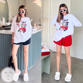 ES125  New Arrival !!!!  Mickey &amp; Goofy Oversize Set  เซทเสื้อยืดแขนสั้น ทรง Oversize เช่นเดิมม ( สาวๆไซส์ไหนก้อใส่ได้😊😊