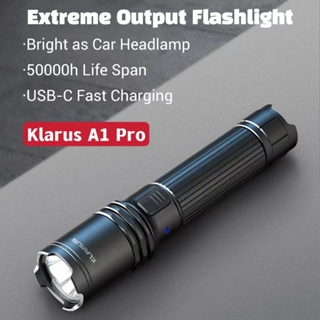 Klarus A1 Pro ไฟฉายฉุกเฉิน LED สว่างมาก 1300 ลูเมน Type-C 18650 2600mA สําหรับเดินป่า ตั้งแคมป์