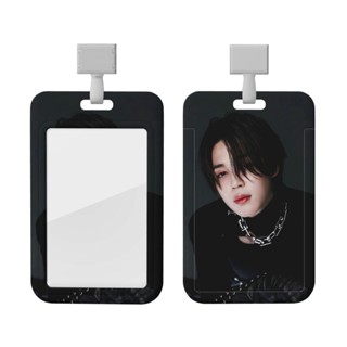 Bts JIMIN ซองใส่บัตรประจําตัว แนวตั้ง พลาสติก กันน้ํา พร้อมเชือกเส้นเล็ก ขนาด 7*11 ซม.