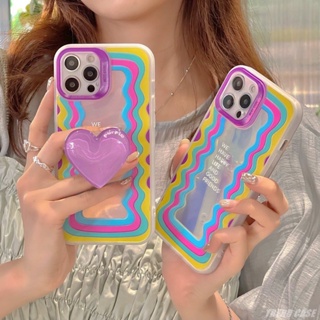 เคส สำหรับ ไอโฟน เคสซิลิโคน 14 13 promax  เคสนิ่ม เนื้อซิลิโคน สำหรับ iPhone 11 12 เคสโฮโลแกรม we+หัวใจม่วง TPU-S1228