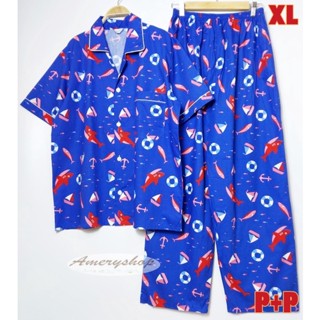 ชุดนอนผู้ใหญ่ (P+P) XL คอปก/คอกลม ผ้าคอตตอน แขนสั้น-ขายาว ลายการ์ตูน