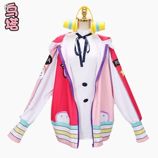 【🔥ถูกและดีจัดส่ง】ชุดเสื้อแจ็กเก็ตคอสเพลย์ ONE PIECE FILM RED UTA สีชมพู สไตล์ญี่ปุ่น สําหรับผู้หญิง 2022One Piece cospl