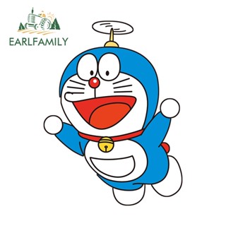 Earlfamily สติกเกอร์ไวนิล ลายการ์ตูนโดราเอมอนน่ารัก JDM สําหรับติดตกแต่งรถยนต์ แล็ปท็อป กีตาร์ ขนาด 13 ซม. X 9.8 ซม.