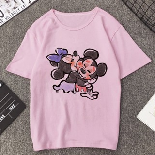 เสื้อยืดแขนสั้นลําลอง พิมพ์ลายกราฟฟิค Mickey Winnie The Pooh แฟชั่นฤดูร้อน สไตล์ฮาราจูกุ สําหรับผู้หญิง