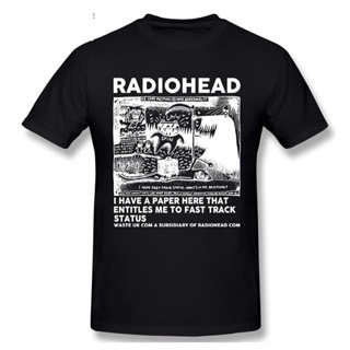 เสื้อสาวอวบ NEU Radiohead อเมริกาเหนือทัวร์ 2019 เสื้อยืดผู้ชายคอนเสิร์ตเสื้อยืดแขนสั้นผู้ชายขั้นพื้นฐานเสื้อยืดแขนสั้น